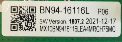 MAIN PARA TV SAMSUNG 4K RESOLUCIN (3840 x 2160 ) UHD CON HDR / NUMERO DE PARTE BN94-16116L / BN41-02852D / BN9416116L / 16116L / BN97-19092W / PANEL CY-BT075HGEV3H / DISPLAY BN9650282A  / HV750QUB-F9A / MODELO UN75TU7000FXZA BC13 / UN75TU700DFXZA  - Imagen 2